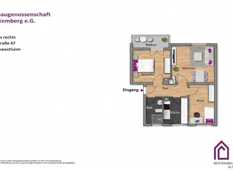 Wohnung zur Miete 590 € 3 Zimmer 58,6 m² EG frei ab 16.05.2026 Rechbergstraße 47 Kornwestheim 70806