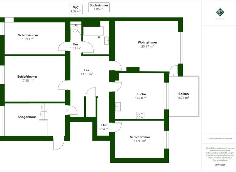 Wohnung zum Kauf 335.000 € 4,5 Zimmer 103 m²<br/>Wohnfläche 2.<br/>Geschoss Obere Knappenstraße Bad Häring 6323