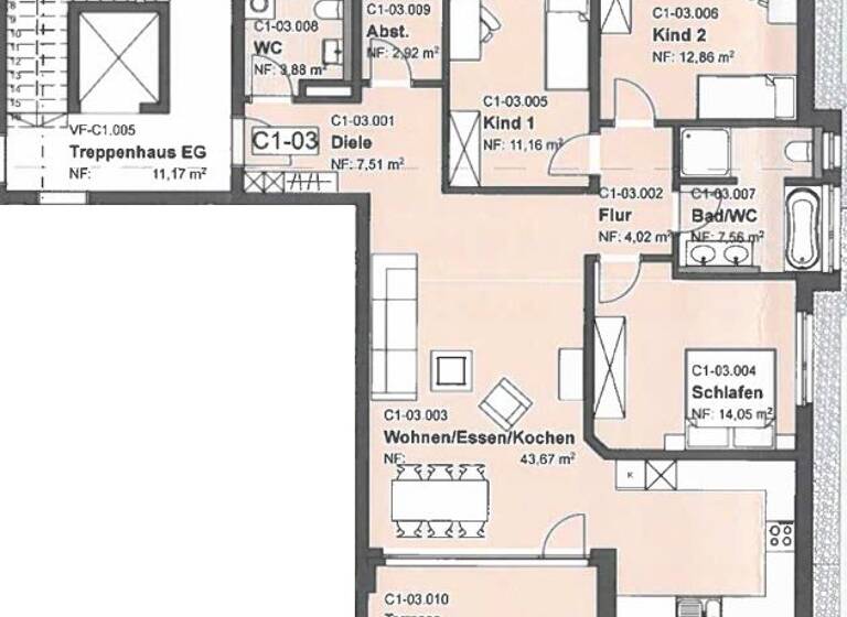 Wohnung zur Miete 1.300 € 4 Zimmer 118,3 m²<br/>Wohnfläche Jestetten Jestetten 79798