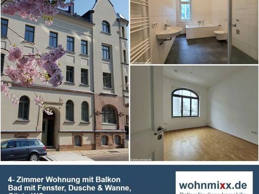 Wohnung zur Miete 690 € 4 Zimmer 92,5 m² EG frei ab sofort Rudolf-Liebold-Straße 22 Hilbersdorf Chemnitz 09131