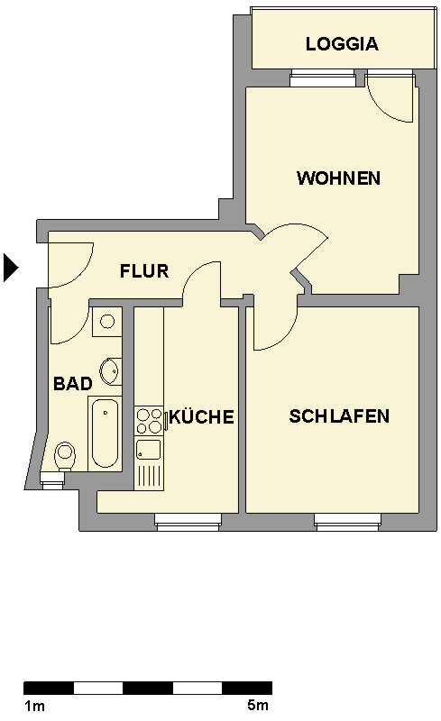 Wohnung zur Miete 307 € 2 Zimmer 50 m²<br/>Wohnfläche 2.<br/>Geschoss Albrechtstr. 25 Sonnenberg 215 Chemnitz 09130