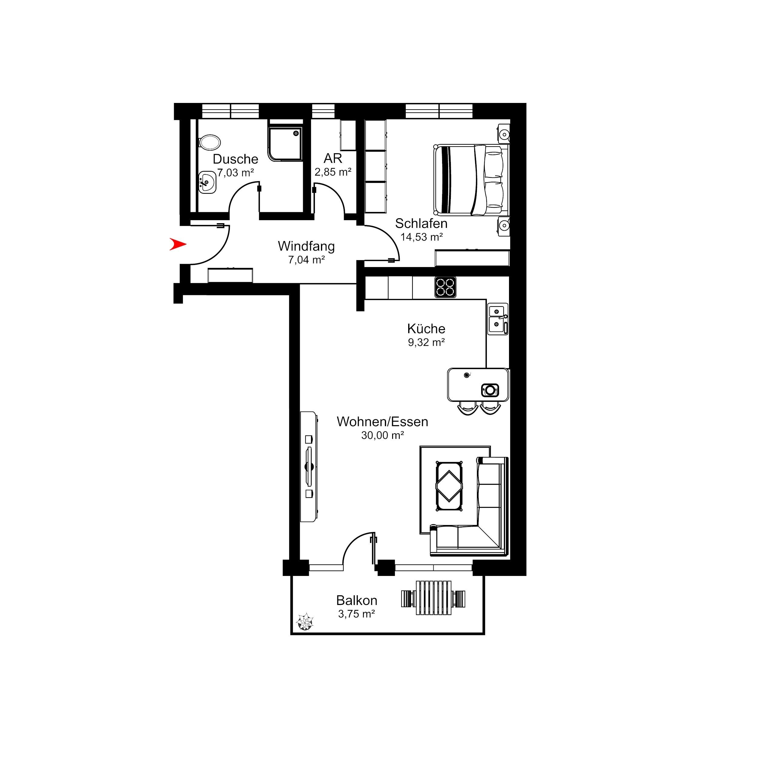 Wohnung zum Kauf provisionsfrei 368.200 € 2 Zimmer 74,5 m²<br/>Wohnfläche 1.<br/>Geschoss Scheffelstraße 70a Bad Dürrheim Bad Dürrheim 78073