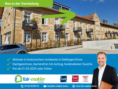 Wohnung zur Miete 1.180 € 2 Zimmer 101 m² 2. Geschoss Dettingen an der Erms 72581