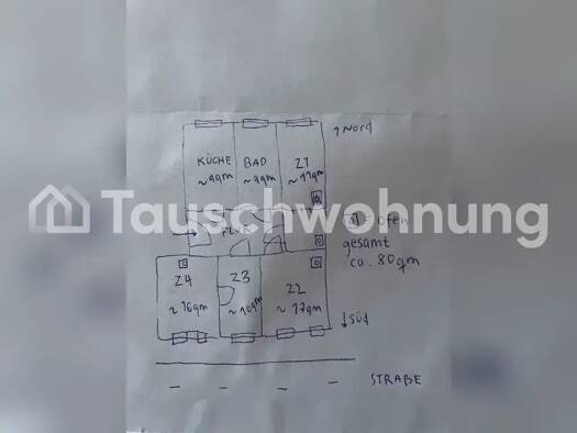 Wohnung zur Miete Tauschwohnung 500 € 4 Zimmer 80 m² 4. Geschoss Volkmarsdorf Leipzig 04315