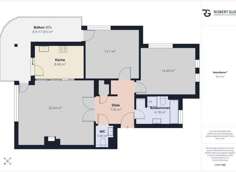 Wohnung zum Kauf 595.000 € 3 Zimmer 89 m² 1. Geschoss Köpenick Berlin 12557