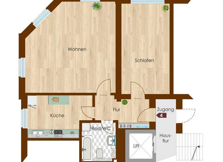 Wohnung zum Kauf 44.500 € 2 Zimmer 58,5 m² 1. Geschoss Heinrich-Schütz-Straße 2 Sonnenberg Chemnitz 09130
