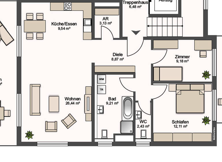 Wohnung zur Miete - Erstbezug 1.430 € 3,5 Zimmer 94,1 m² Aalen 73430