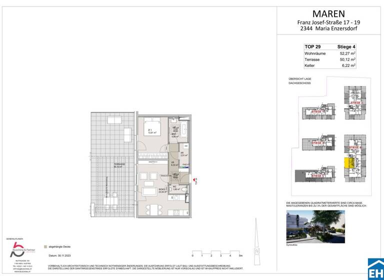 Wohnung zum Kauf 489.000 € 2 Zimmer 52,3 m² 2. Geschoss Franz Josef-Straße Maria Enzersdorf 2344