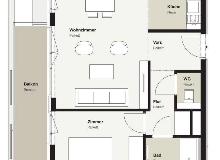 Wohnung zur Miete 839 € 2 Zimmer 49,7 m² 2. Geschoss Wehleweg Wien 1030