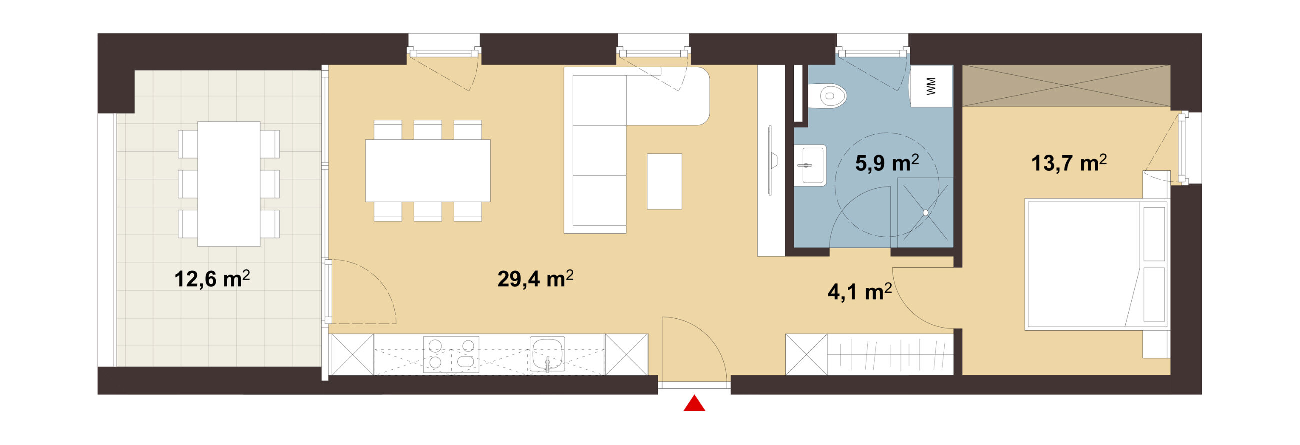 Terrassenwohnung zum Kauf 470.000 € 2 Zimmer 53,1 m²<br/>Wohnfläche Ankergasse 18a Hard 6971