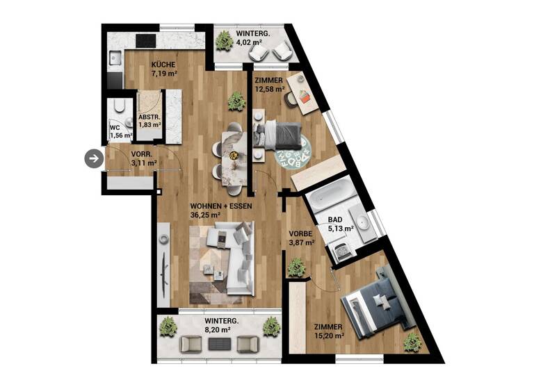 Wohnung zum Kauf 585.000 € 3 Zimmer 1. Geschoss Innsbruck 6020