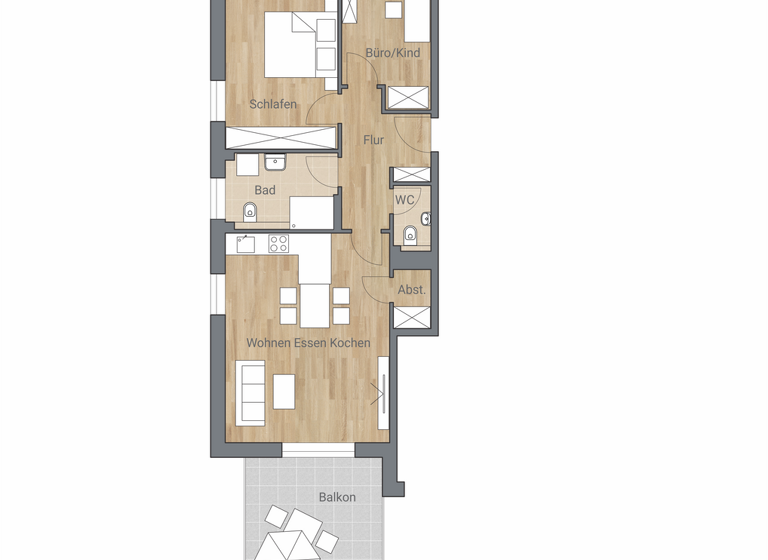 Wohnung zum Kauf - Erstbezug provisionsfrei als Kapitalanlage geeignet 3 Zimmer 69,3 m² Zeitblomweg 7 Nördlingen 86720
