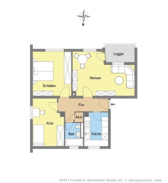 Wohnung zur Miete 909 € 3 Zimmer 66 m²<br/>Wohnfläche 1.<br/>Geschoss 22.02.2025<br/>Verfügbarkeit Bielefelder Str. 26 Zeilsheim Frankfurt am Main 65931