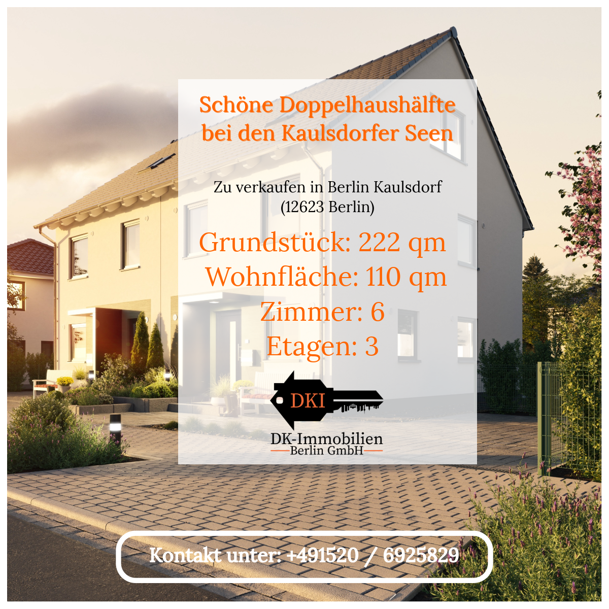 Doppelhaushälfte zum Kauf 426.109 € 6 Zimmer 110 m²<br/>Wohnfläche 222 m²<br/>Grundstück ab sofort<br/>Verfügbarkeit Kaulsdorf Berlin 12621