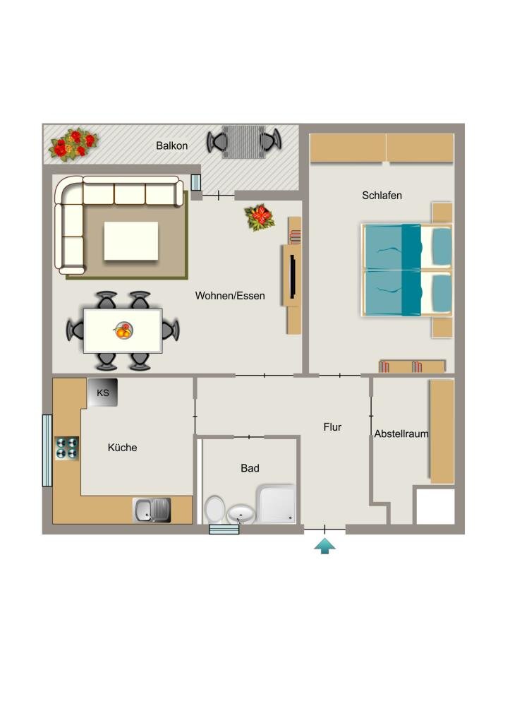 Wohnung zur Miete 542 € 2,5 Zimmer 60,2 m²<br/>Wohnfläche 2.<br/>Geschoss Espenstraße 77 Breierspfad Dortmund 44143