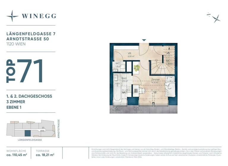 Wohnung zum Kauf - Erstbezug 849.000 € 3 Zimmer 110,6 m² Arndtstraße 50 Wien 1120