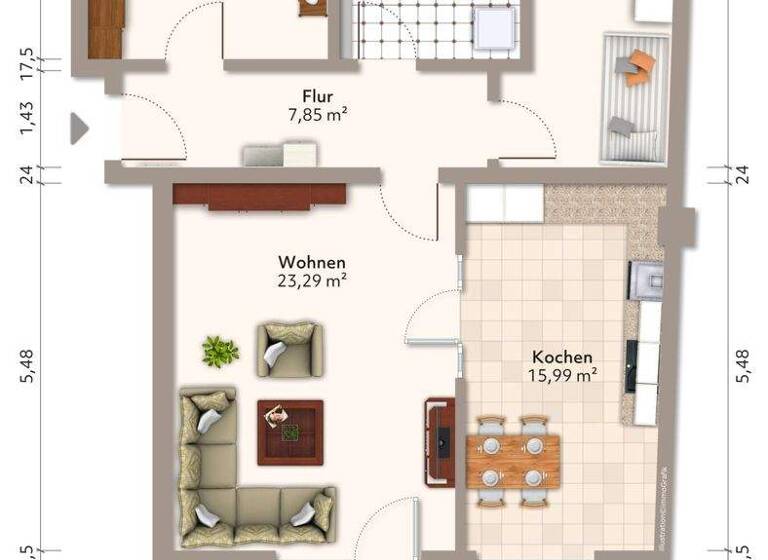 Wohnung zum Kauf provisionsfrei 345.413 € 3 Zimmer 92,1 m² 2. Geschoss frei ab sofort Abendstraße 18 Neue Neustadt Magdeburg 39124