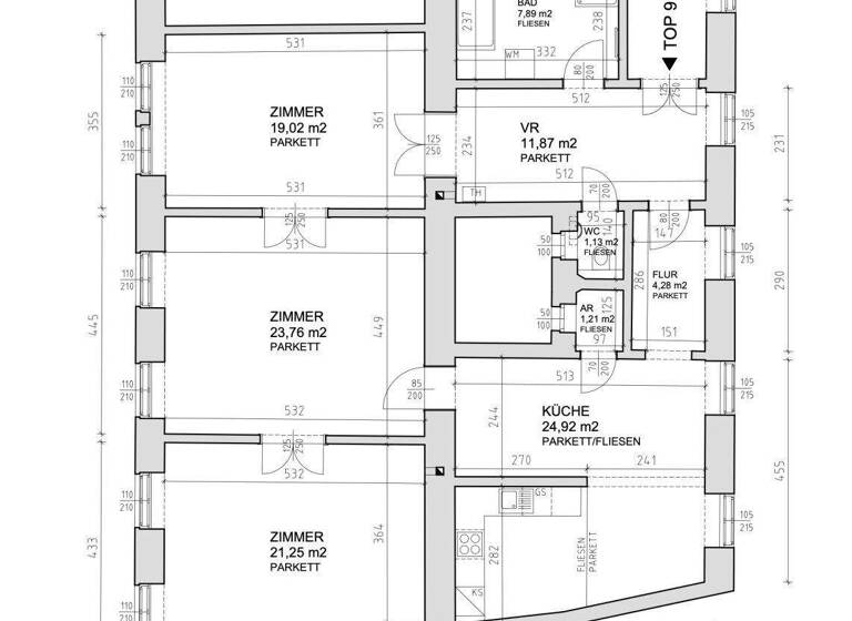 Wohnung zur Miete 1.672 € 3,5 Zimmer 115,3 m² 2. Geschoss Alserbachstraße Wien 1090
