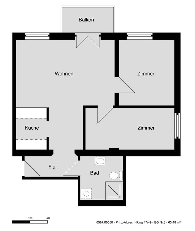 Wohnung zur Miete 637 € 3 Zimmer 63,5 m²<br/>Wohnfläche EG<br/>Geschoss Prinz-Albrecht-Ring 47 Bothfeld Hannover 30657