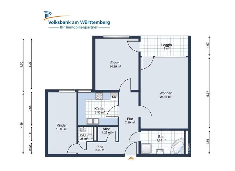 Wohnung zum Kauf 230.000 € 3 Zimmer 77 m² Schmiden Fellbach / Schmiden 70736