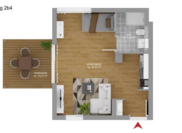 Studio zur Miete 780 € 1 Zimmer 45 m² 1. Geschoss frei ab 01.07.2026 Hirschstraße 40/2 Neckargartach Heilbronn / Neckargartach 74078