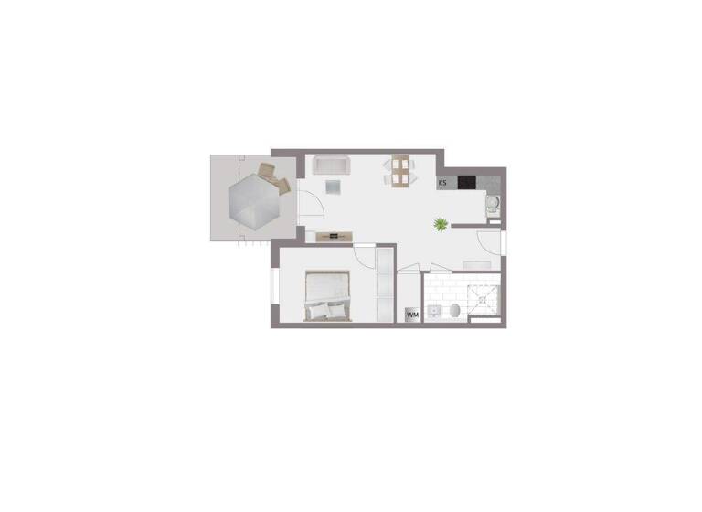 Wohnung zum Kauf 413.923 € 2 Zimmer 64,4 m² Pfersee Augsburg / Pfersee 86157