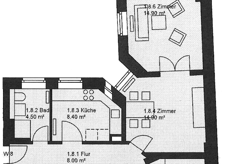 Wohnung zur Miete 570 € 4 Zimmer 89 m² 3. Geschoss frei ab sofort Wasserstr. 4 Werder Magdeburg 39114