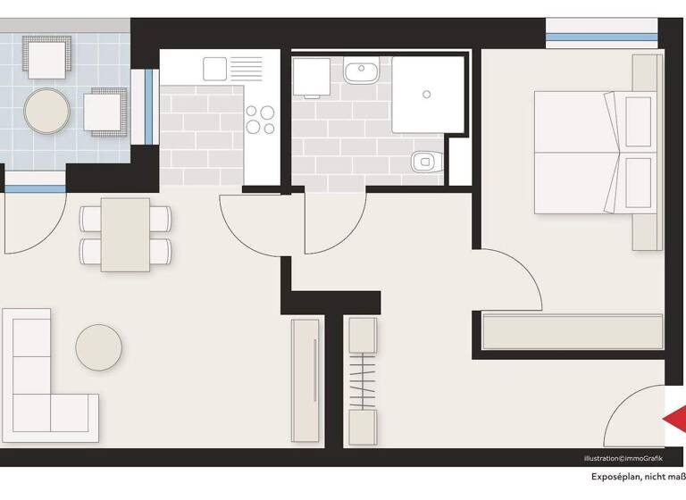 Wohnung zur Miete 897 € 2 Zimmer 62,8 m² 1. Geschoss frei ab sofort Kitzbüheler Weg 13 Feuerbach Stuttgart 70469