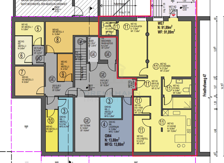 Wohnung zum Kauf 279.000 € 2 Zimmer 91,9 m² 1. Geschoss Kröpeliner Tor-Vorstadt Rostock 18057