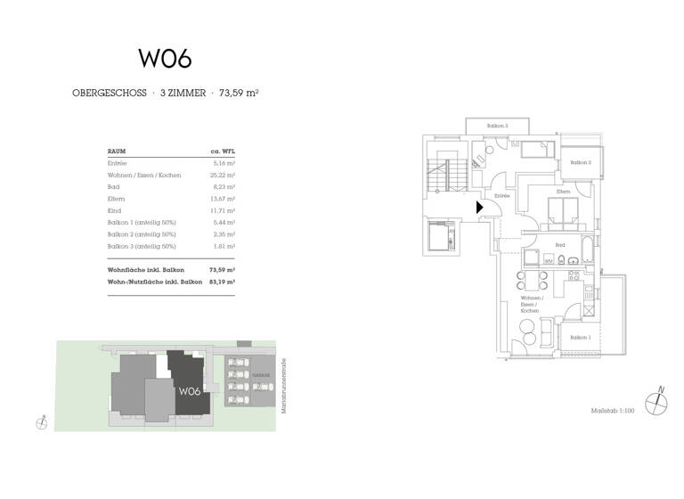 Wohnung zum Kauf provisionsfrei 629.900 € 3 Zimmer 73,6 m²<br/>Wohnfläche 1.<br/>Geschoss Altaubing München 81245