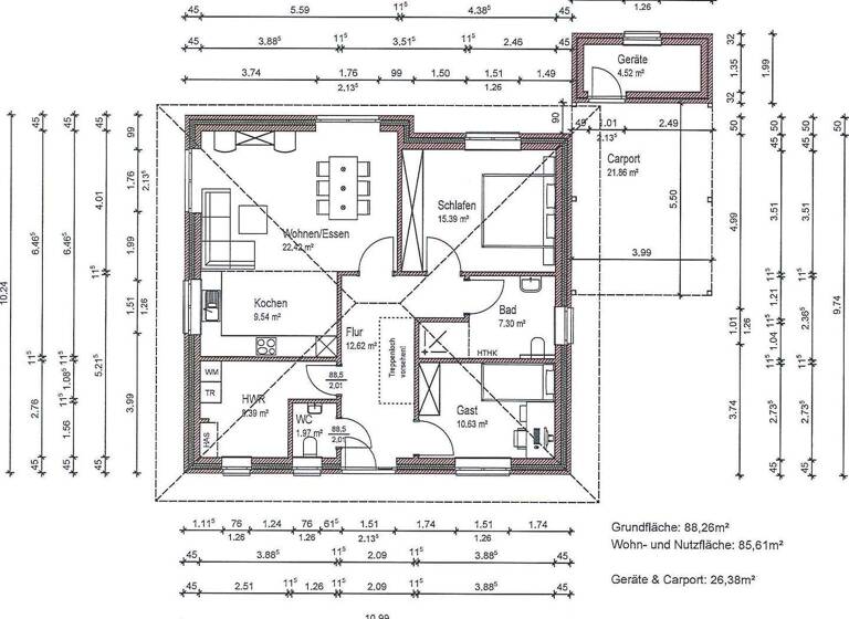 Bungalow zum Kauf - Erstbezug 295.000 € 3 Zimmer 83,9 m² Haselünne 49740