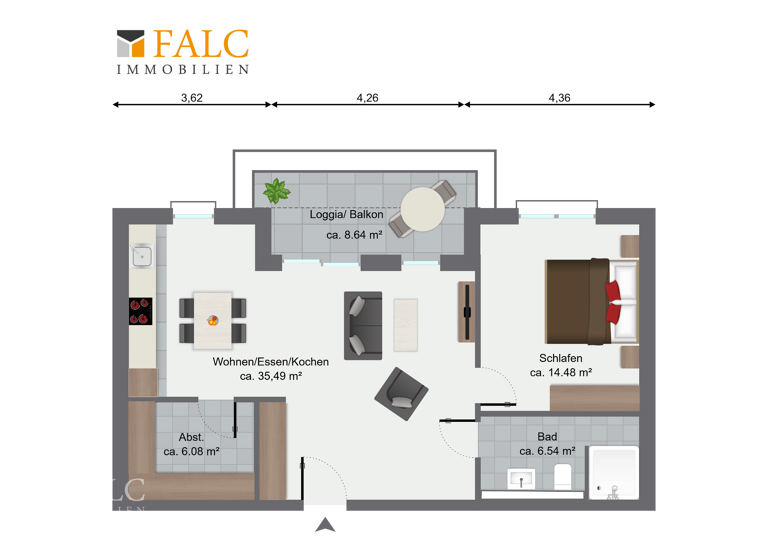 Wohnung zum Kauf - Neubau provisionsfrei 279.000 € 2 Zimmer 65,9 m²<br/>Wohnfläche 1.<br/>Geschoss Lembruch 49459