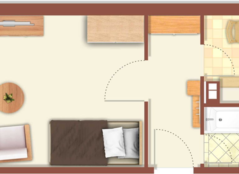 Studio zur Miete 248 € 1 Zimmer 33 m² EG frei ab sofort E.-M.-Arndt-Str. 30 Neustrelitz 17235
