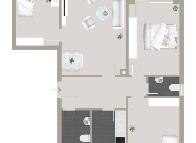Wohnung zum Kauf provisionsfrei 238.000 € 3,5 Zimmer 86 m²<br/>Wohnfläche 1.<br/>Geschoss Baccarat-Straße 3 Gernsbach Gernsbach 76593