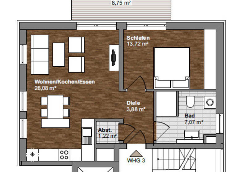 Wohnung zum Kauf - Erstbezug 279.000 € 2 Zimmer 58,1 m² Simbach Simbach am Inn 84359