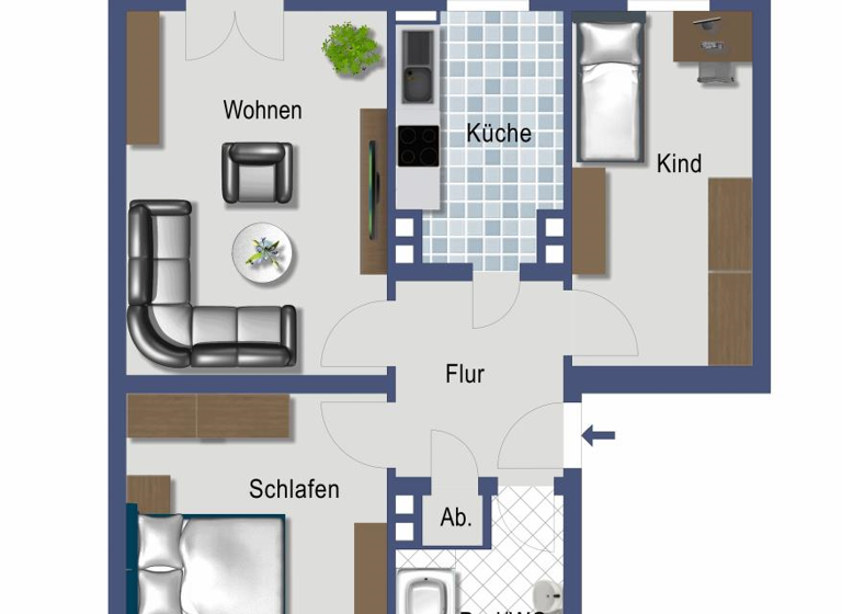 Wohnung zum Kauf provisionsfrei 132.000 € 3 Zimmer 64,3 m² 3. Geschoss Erbsenlachen 44 Villingen 78050