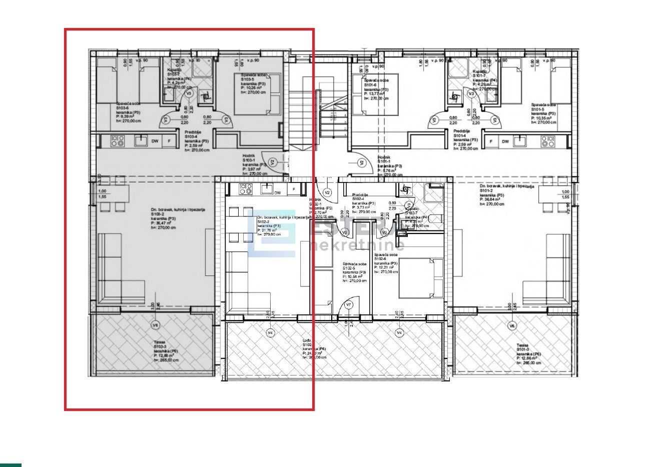 Wohnung zum Kauf 225.000 € 3 Zimmer 76 m²<br/>Wohnfläche 1.<br/>Geschoss Privlaka center