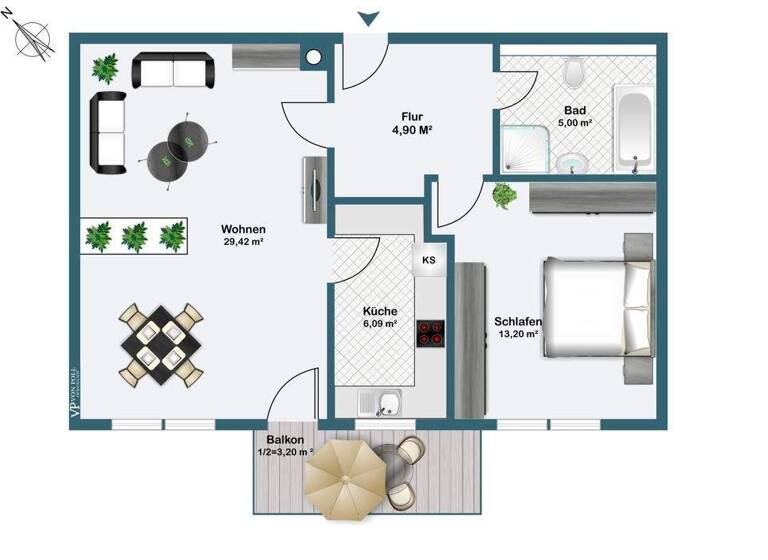 Wohnung zum Kauf 280.000 € 2 Zimmer 62 m² 1. Geschoss frei ab 01.06.2026 Schnelsen Hamburg 22457