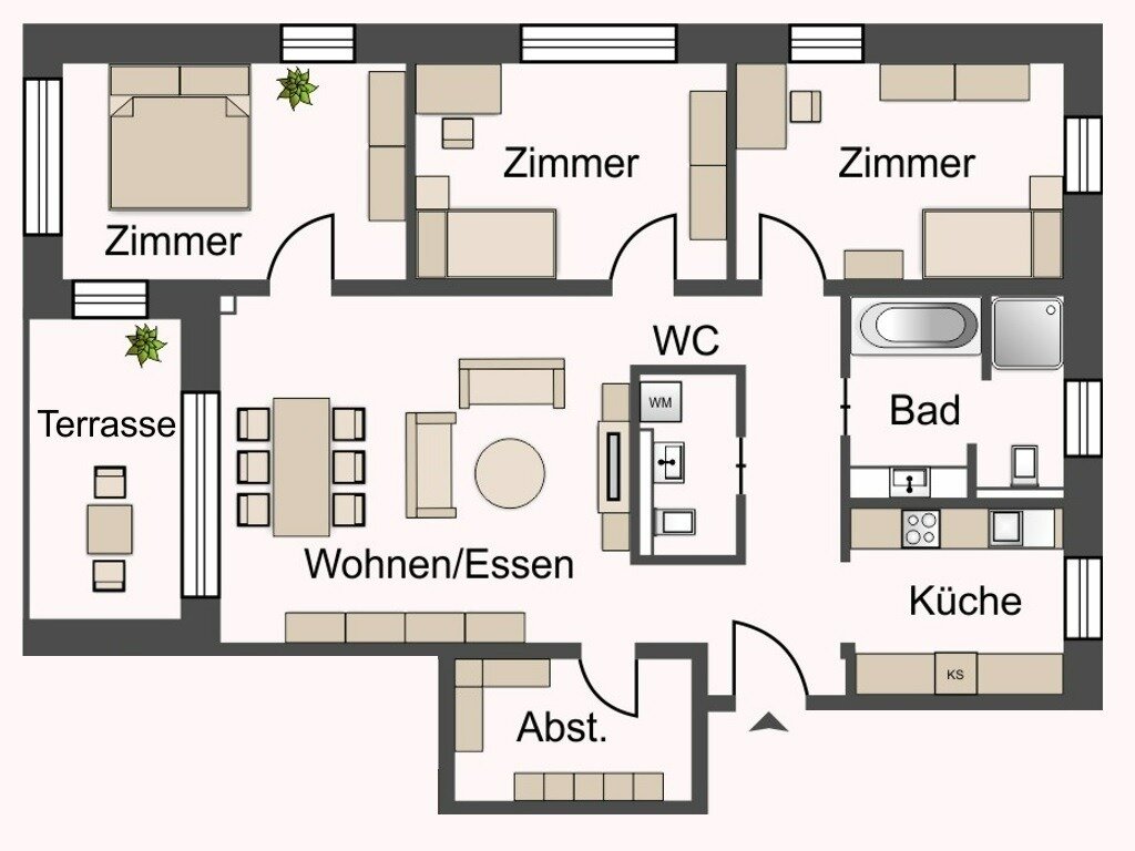 Wohnung zur Miete 1.190 € 4 Zimmer 108 m²<br/>Wohnfläche EG<br/>Geschoss Naumburg Naumburg (Saale) 06618