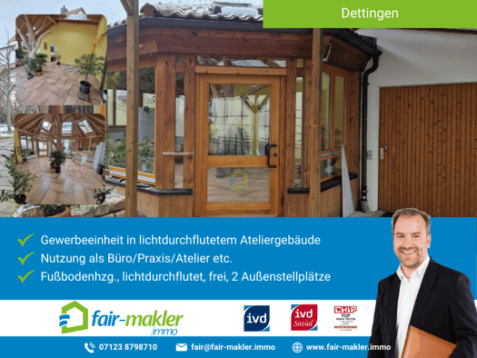 Büro zur Miete 490 € 2 Zimmer 49,5 m² Bürofläche Dettingen an der Erms 72581
