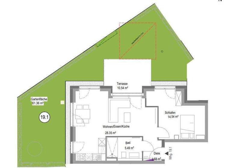 Wohnung zur Miete - Erstbezug 899 € 2 Zimmer 54,5 m² frei ab sofort Degmarner Str. 19 Oedheim 74229