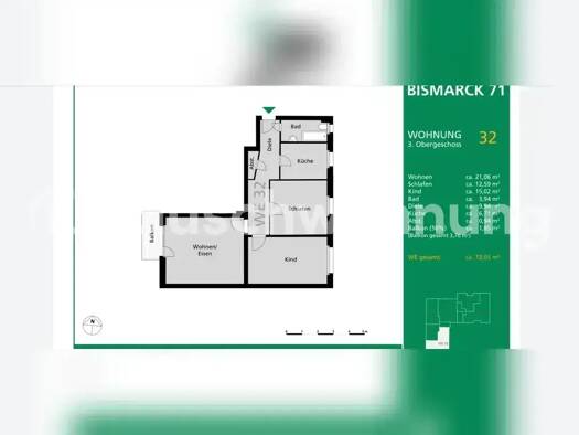 Wohnung zur Miete Tauschwohnung 1.152 € 3 Zimmer 72 m² Mariendorf Berlin 12157