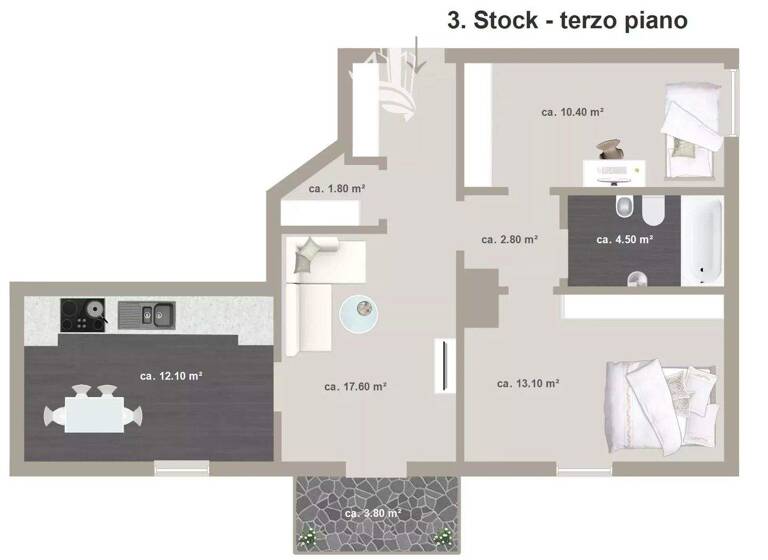Studio zum Kauf 320.000 € 3 Zimmer 79 m² 3. Geschoss Algund 39022