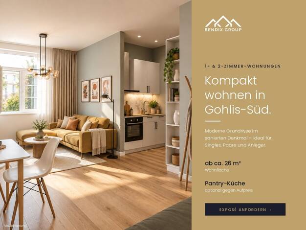 Wohnung zum Kauf - Neubau provisionsfrei 219.710 € 1 Zimmer 29,5 m² 1. Geschoss Gohlis-Süd Leipzig 04155