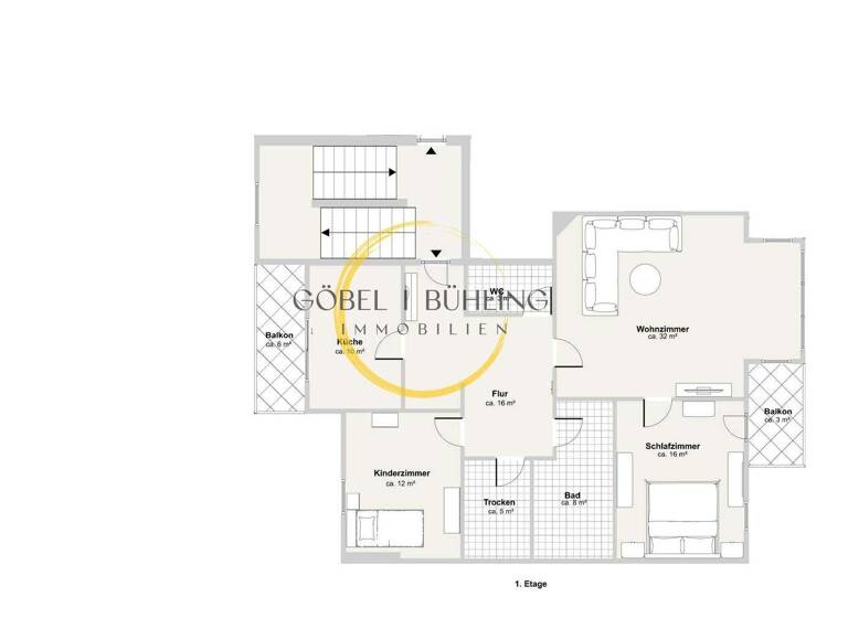 Wohnung zur Miete 1.070 € 3 Zimmer 107 m² 1. Geschoss Untermhaus Gera 07548