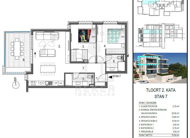 Wohnung zum Kauf - Erstbezug 567.350 € 3 Zimmer 88,2 m² 2. Geschoss Primosten 22202
