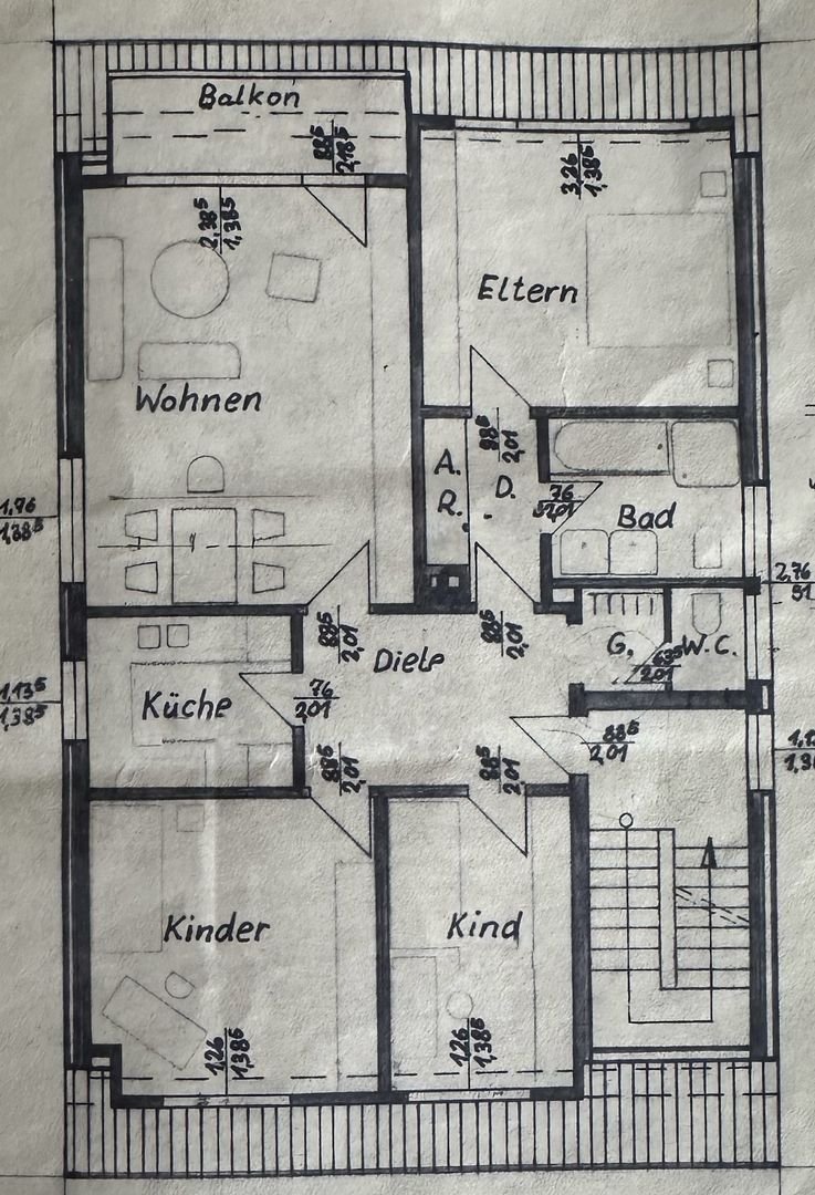 Wohnung zur Miete 700 € 4 Zimmer 98 m²<br/>Wohnfläche ab sofort<br/>Verfügbarkeit Kölner Straße 51 Südstadt 45 Hilden 40723