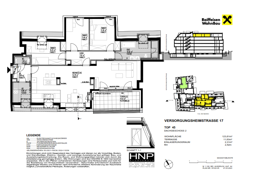 Wohnung zum Kauf provisionsfrei 1.064.400 € 4 Zimmer 119,9 m²<br/>Wohnfläche 5.<br/>Geschoss Wien 1130