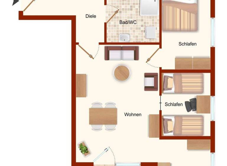 Wohnung zum Kauf 129.000 € 3 Zimmer 44 m² Dornumersiel Dornum / Dornumersiel 26553