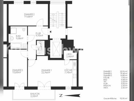 Wohnung zur Miete Tauschwohnung 1.200 € 3 Zimmer 93 m² 5. Geschoss Eimsbüttel 20457